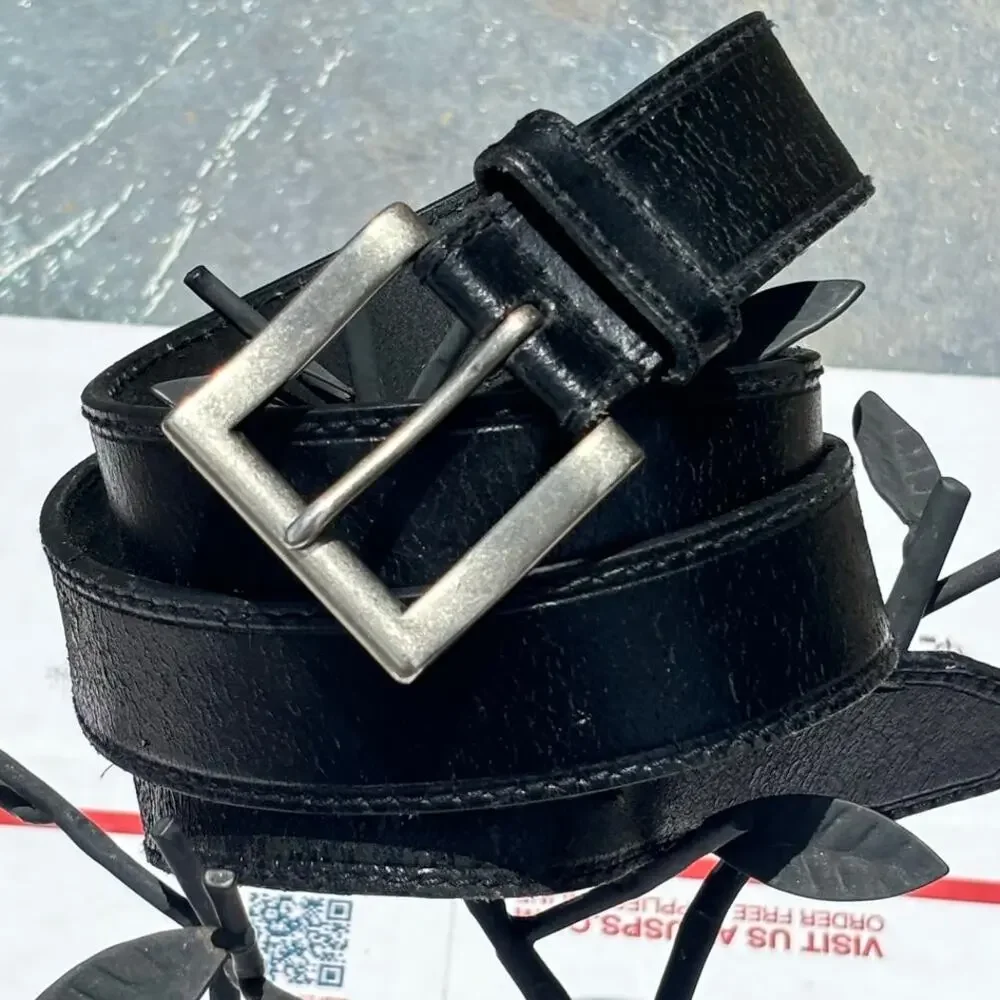Retro Silver & Black Men's Belt